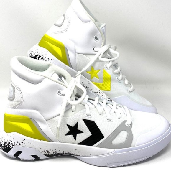 Converse Shoes - Converse G4 Hi Top White Black Lemon Venom Mesh Leather Sneakers Women's 169512C